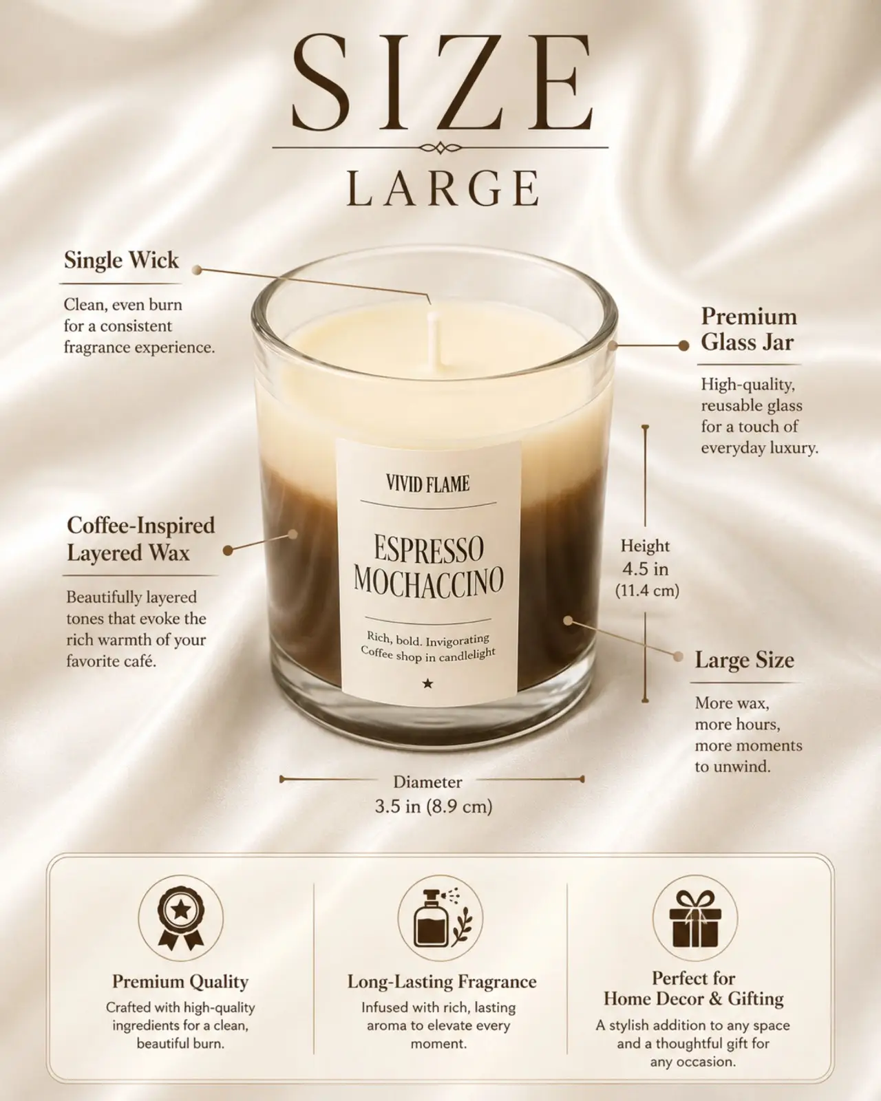 Espresso Mochaccino Candle – Premium Coffee Scented Jar Candle - Image 4