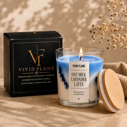 Oat Milk Lavender Latte Candle – Premium Lavender Scented Jar Candles - Image 5