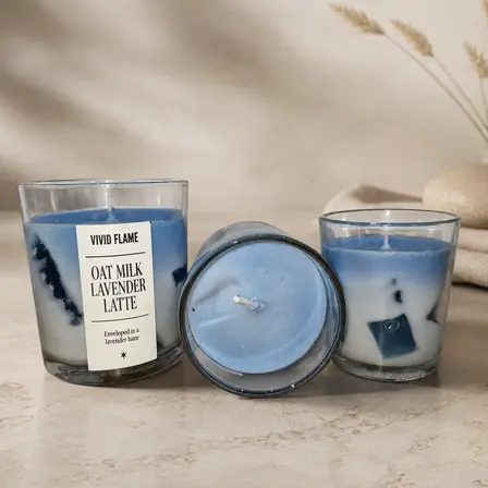 Oat Milk Lavender Latte Candle – Premium Lavender Scented Jar Candles - Image 3