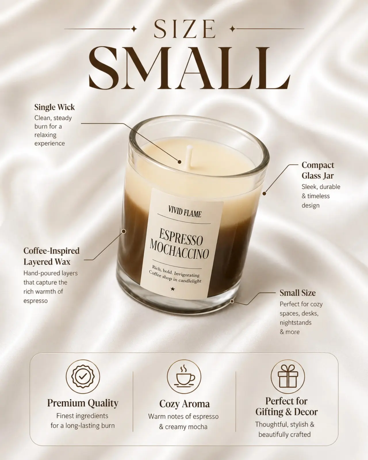 Espresso Mochaccino Candle – Premium Coffee Scented Jar Candle - Image 2