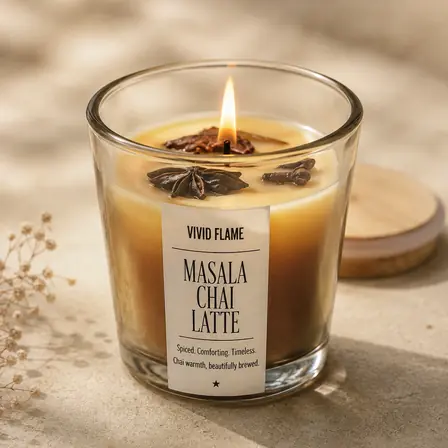 Masala Chai Latte Candle – Premium Chai Scented Jar Candles - Image 7