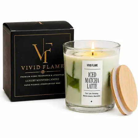 Iced Matcha Latte Candle – Premium Matcha Scented Jar Candles - Image 6