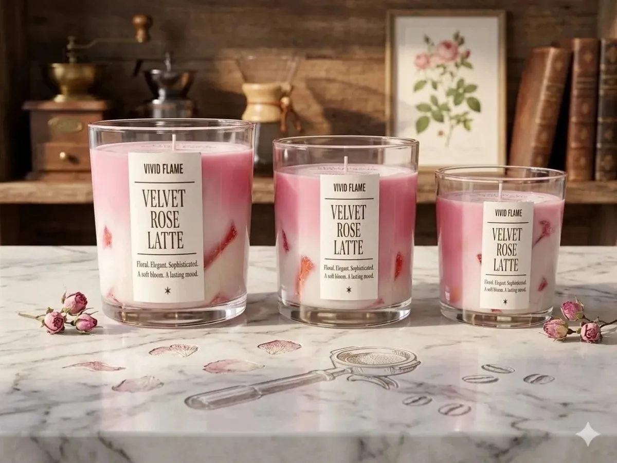 Velvet Rose Latte Candle 3 Jar Sizes