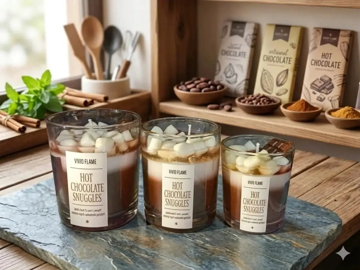 Hot Chocolate Snuggles Candle – 3 Premium Chocolate Scented Jar Candles