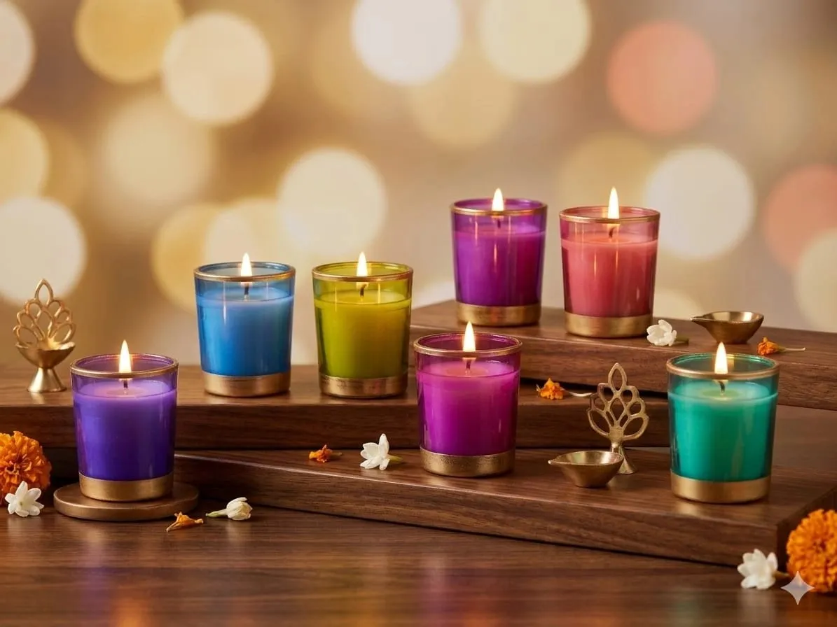Festive Scented Candles – Set of 7 Premium Decorative Jar Candles