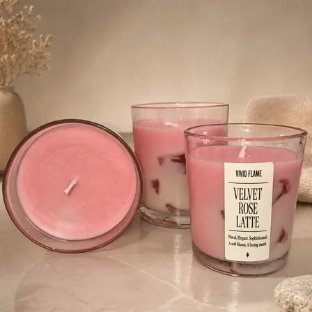 Velvet Rose Latte Candle – Premium Rose Scented Jar Candles - Image 6