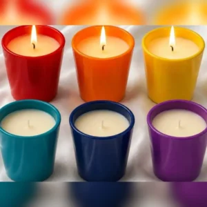 Colorful Scented Candles – Set of 6 Premium Glass Jar Candles