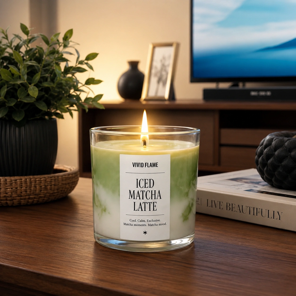Iced Matcha Latte Candle – Premium Matcha Scented Jar Candles - Image 2