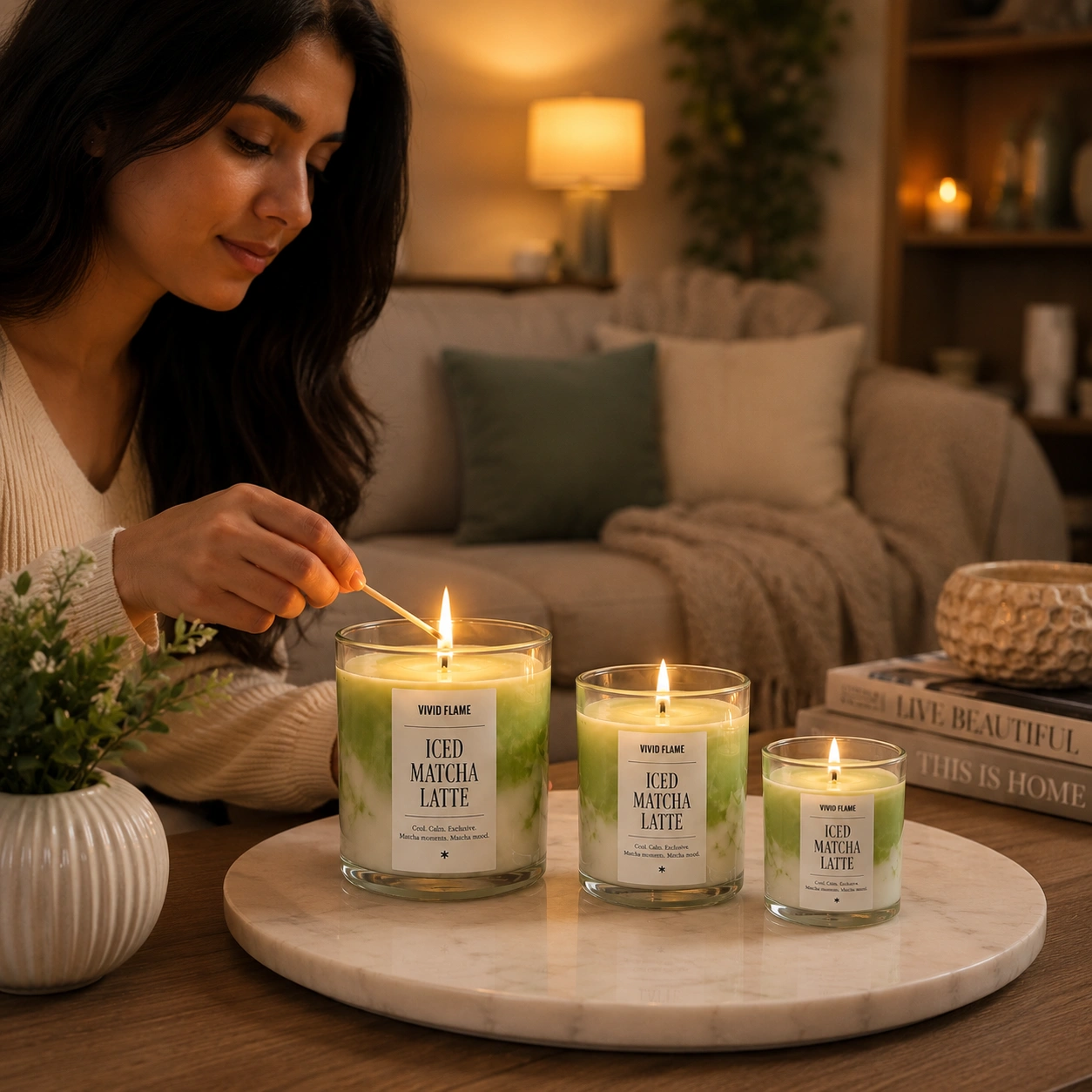 Iced Matcha Latte Candle – Premium Matcha Scented Jar Candles - Image 4
