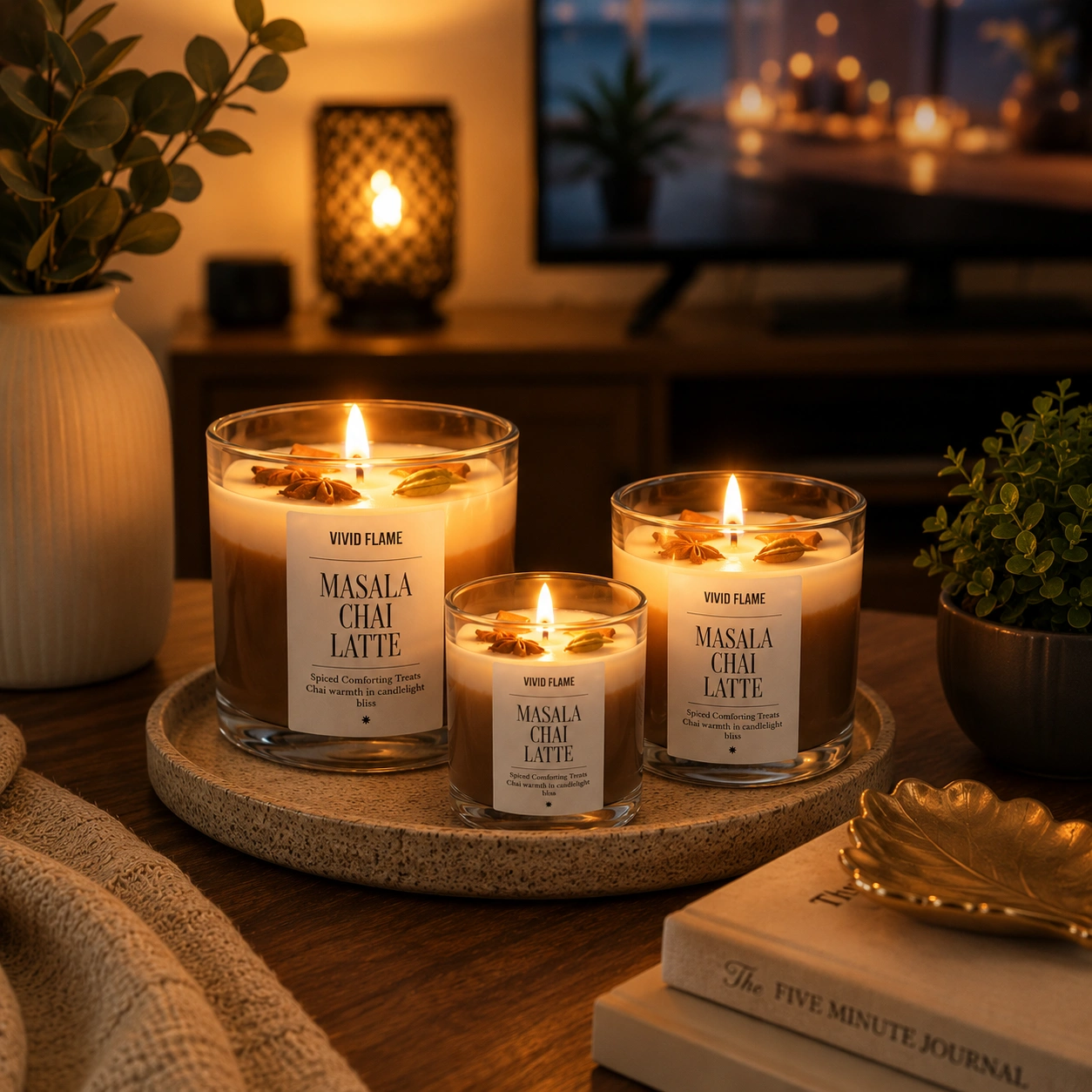 Masala Chai Latte Candle – Premium Chai Scented Jar Candles - Image 3