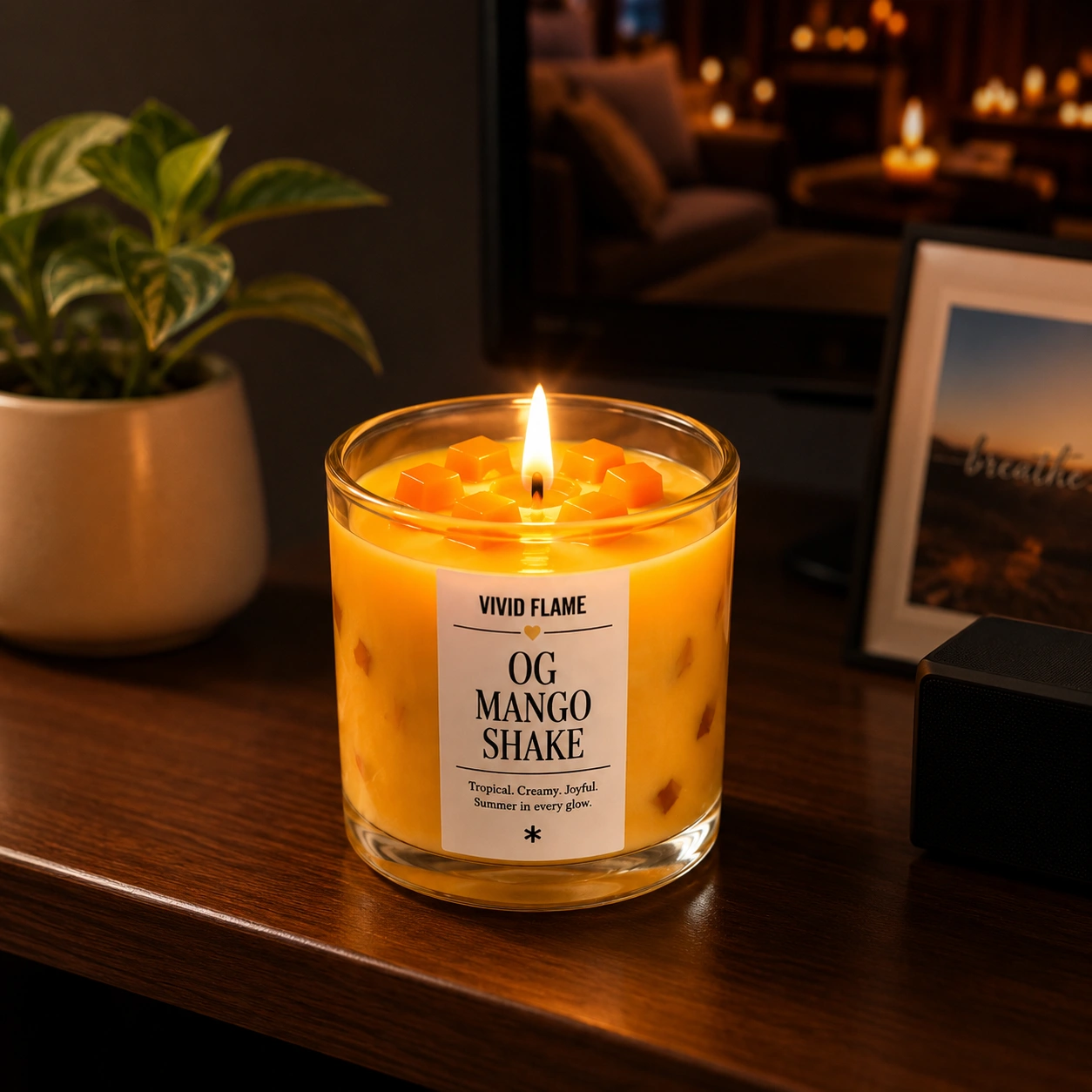 OG Mango Shake Candle – Premium Fruity Scented Jar Candles - Image 2
