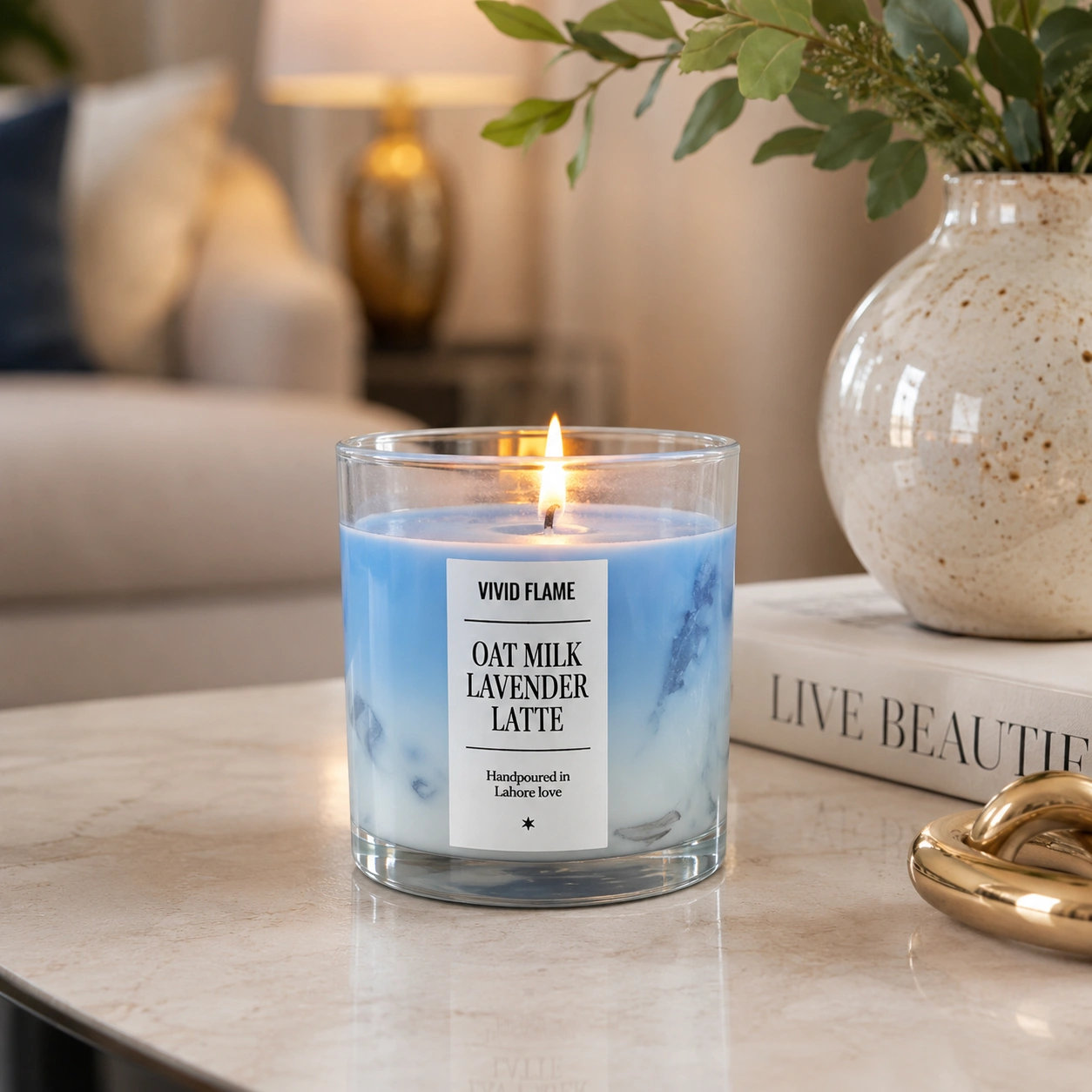 Oat Milk Lavender Latte Candle – Premium Lavender Scented Jar Candles - Image 2