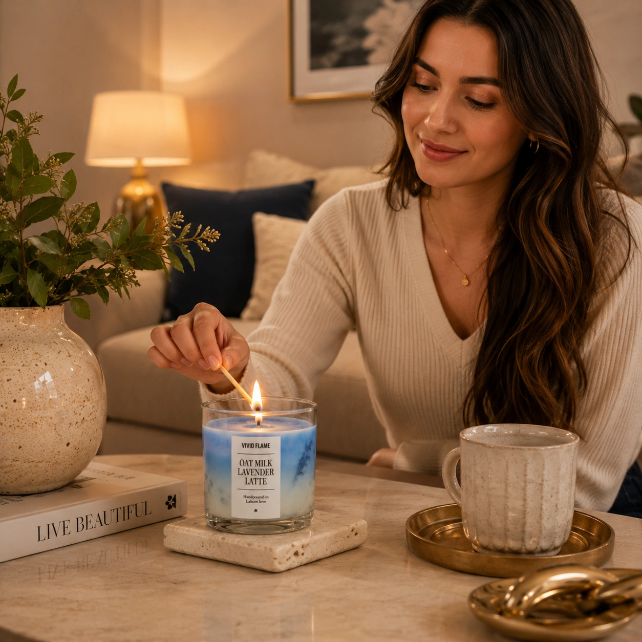 Oat Milk Lavender Latte Candle – Premium Lavender Scented Jar Candles - Image 7