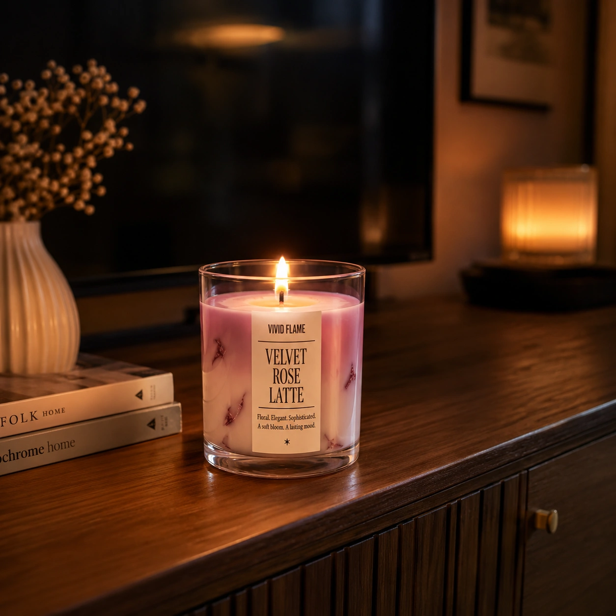 Velvet Rose Latte Candle – Premium Rose Scented Jar Candles - Image 2