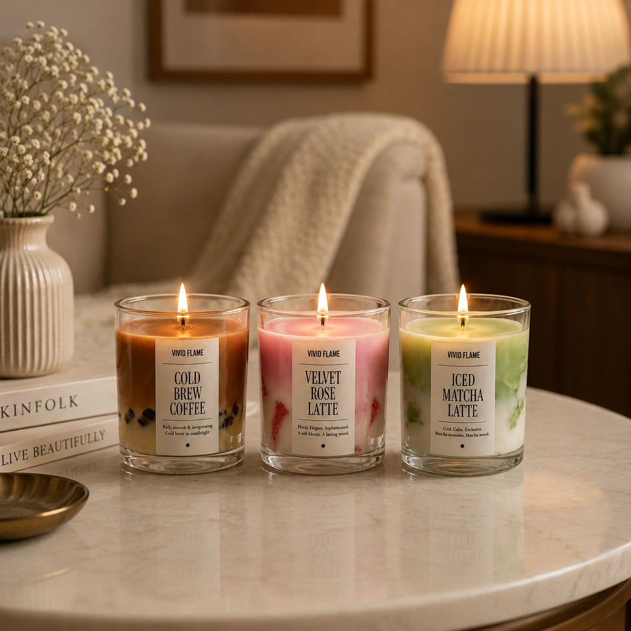 VividFlame Small Candle Combo Pack of 3 - Image 2