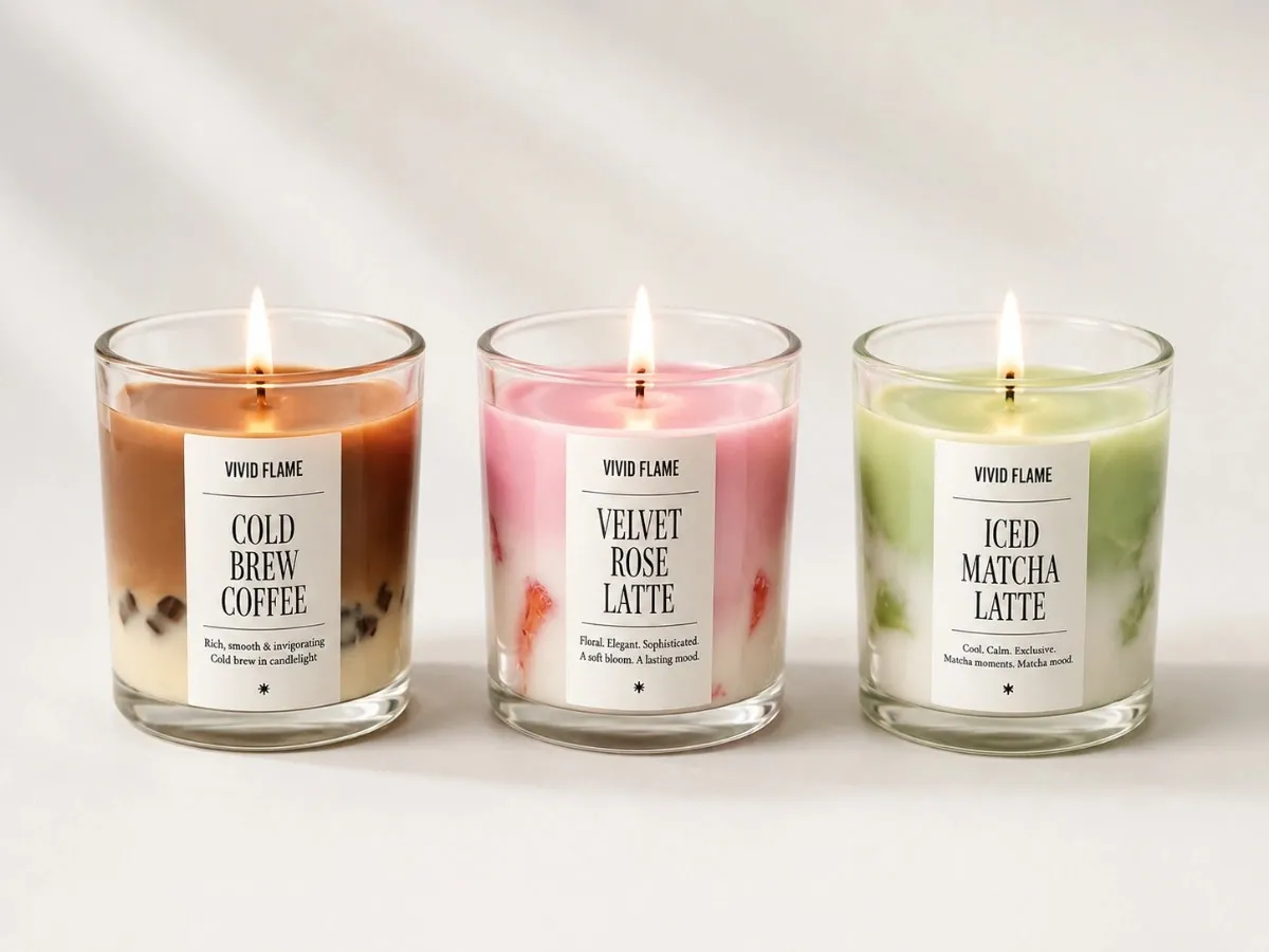 VividFlame Small Candle Combo Pack of 3