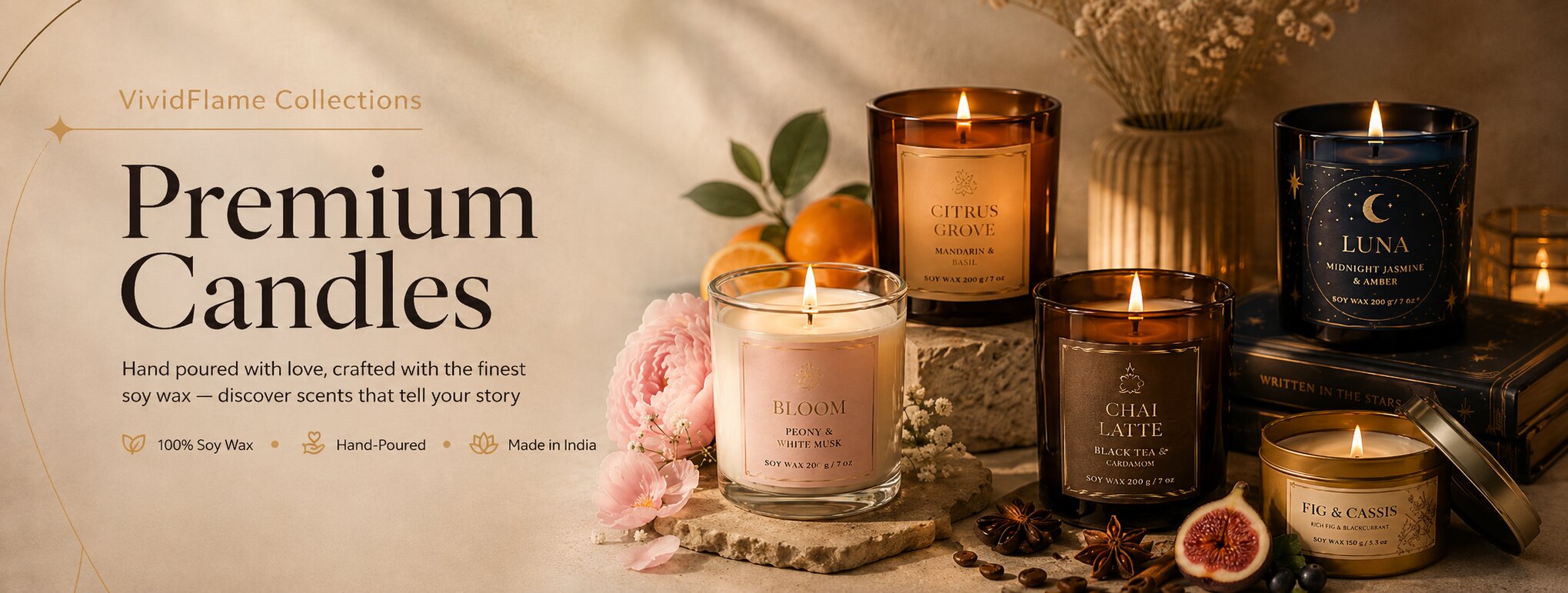 Vivid Flame Premium Candles