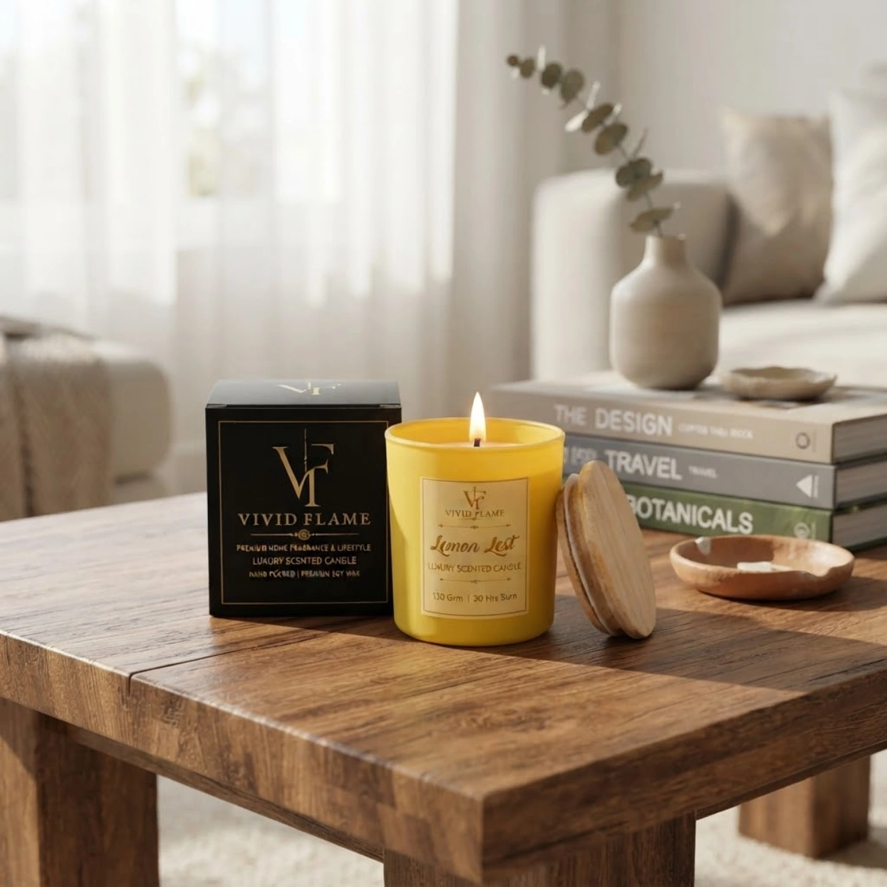 Lemon Zest Luxury Scented Candle – 130g | 30 Hours Burn - Image 4