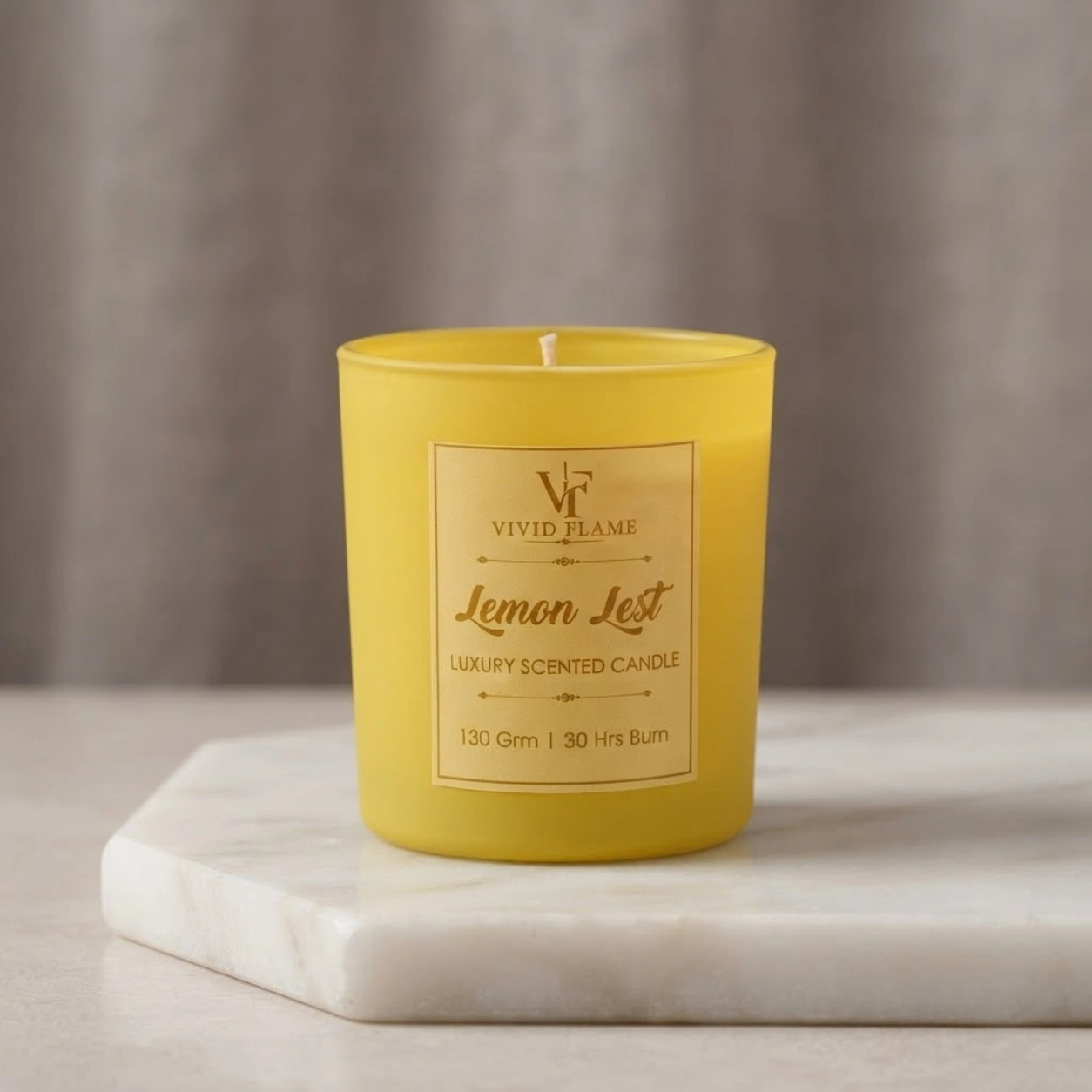 Lemon Zest Luxury Scented Candle – 130g | 30 Hours Burn - Image 2