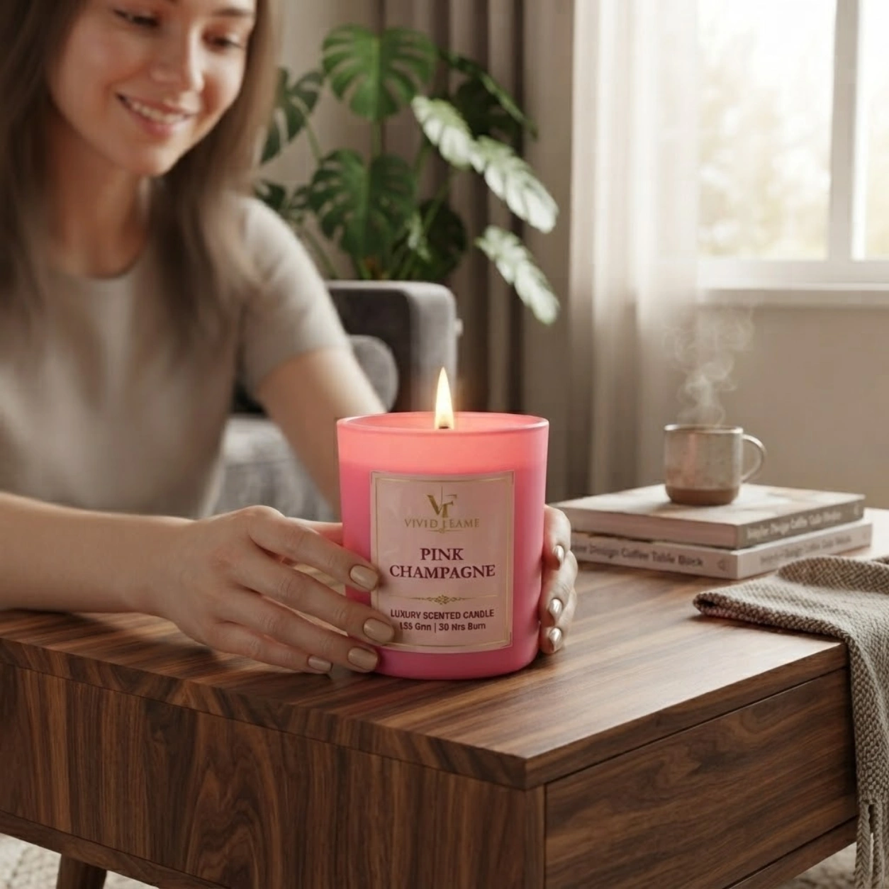 Pink Champagne Luxury Scented Candle โ 135g - Image 2