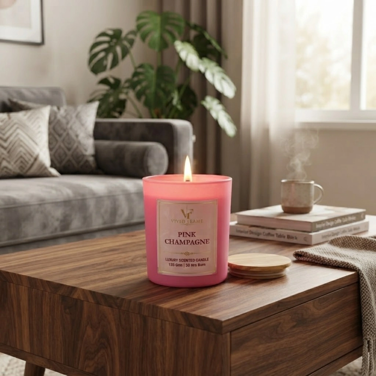 Pink Champagne Luxury Scented Candle โ 135g - Image 3