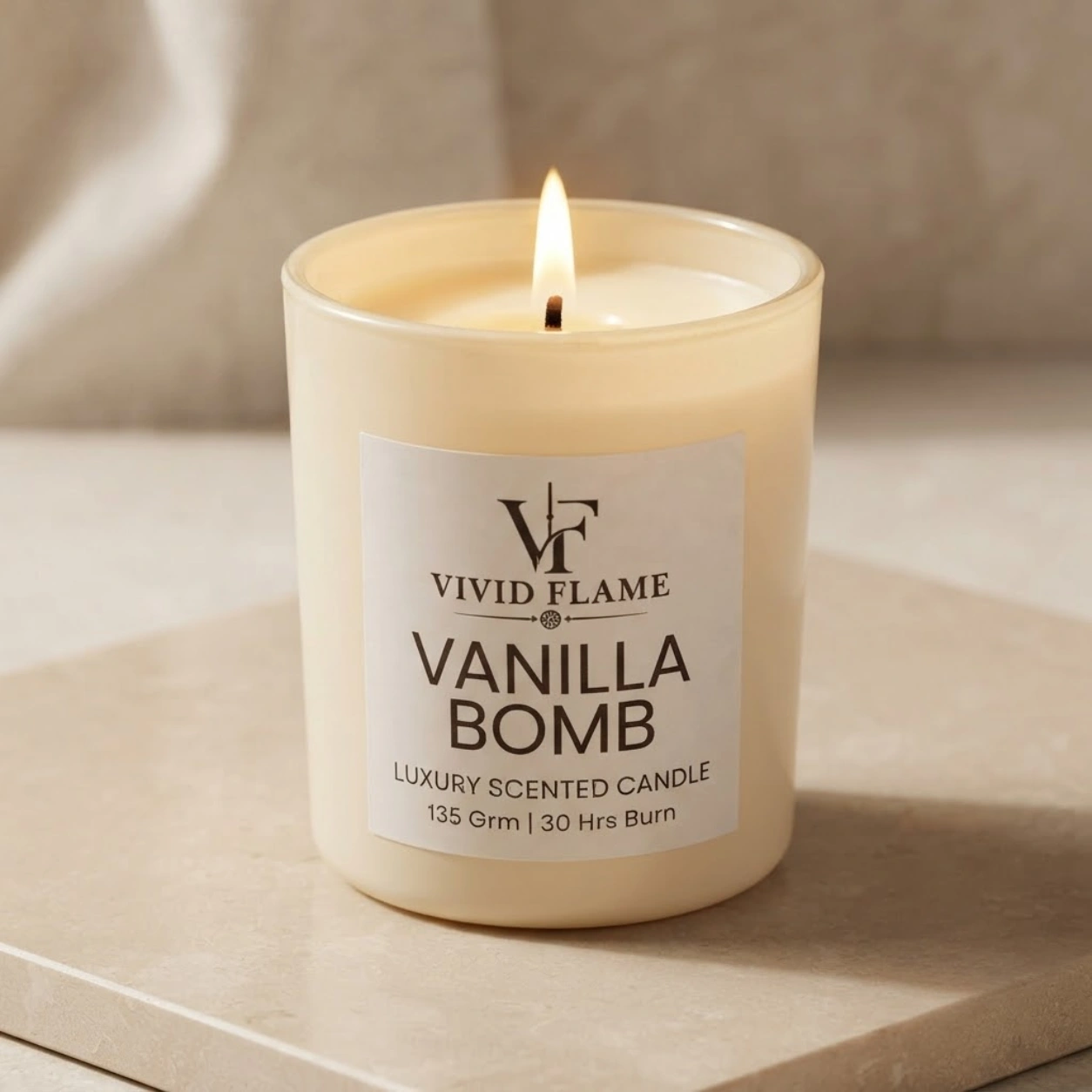 Vanilla Bomb Luxury Scented Candle – 135g | 30 Hours Burn - Image 3