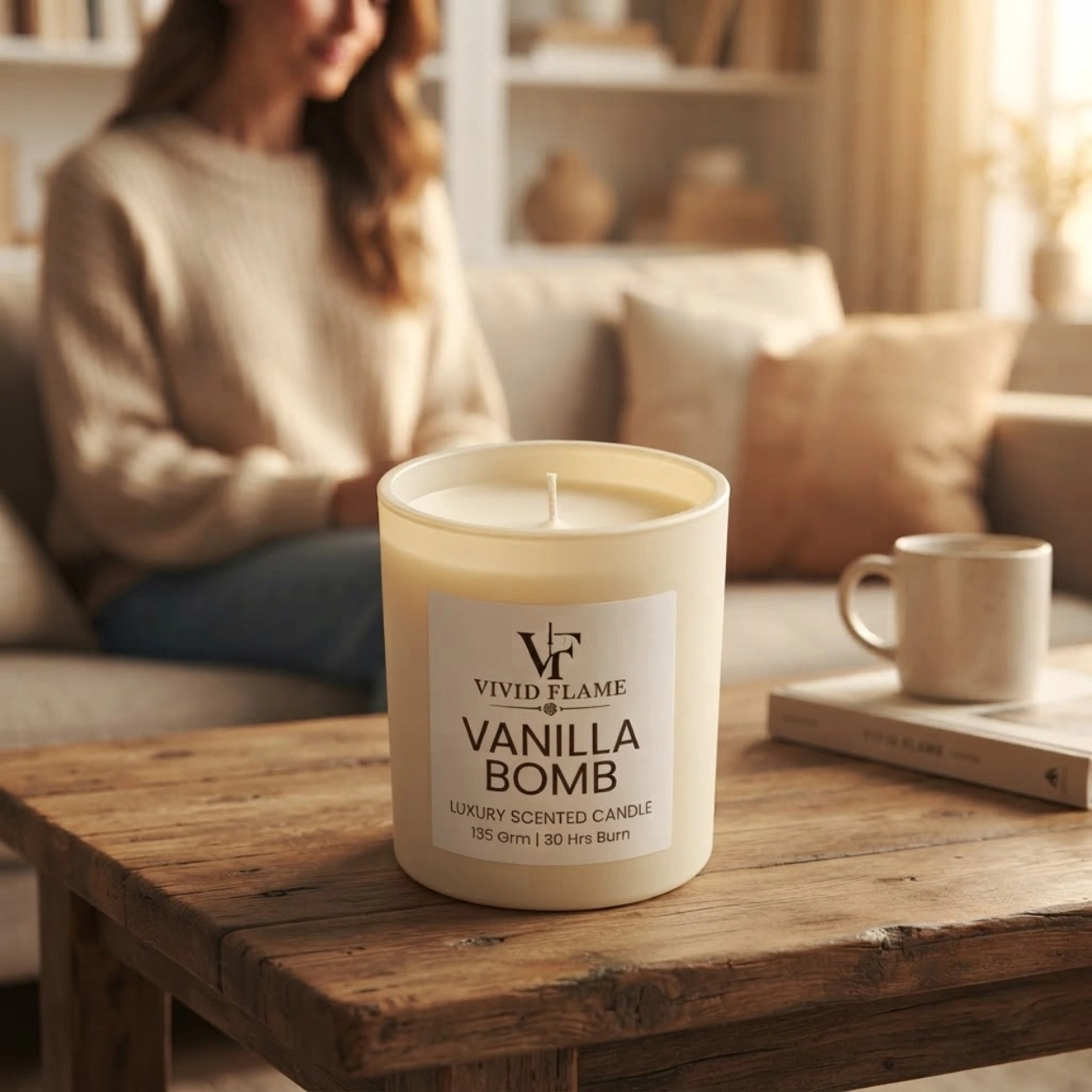Vanilla Bomb Luxury Scented Candle – 135g | 30 Hours Burn - Image 2