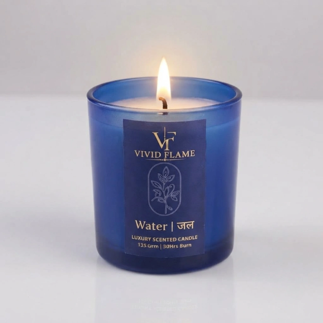 Water (Jal) Luxury Scented Candle – 135g | 30 Hours Burn - Image 3