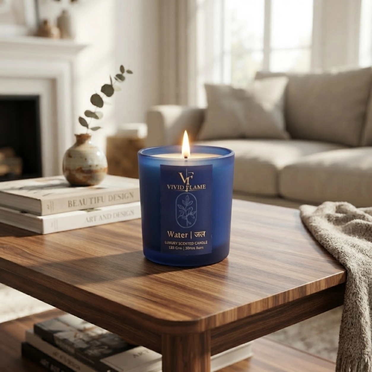 Water (Jal) Luxury Scented Candle – 135g | 30 Hours Burn - Image 5